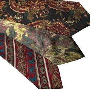 VTG Necktie Christian Dior Tino Castelli Tapestry Paisley Silk Poly Tie LOT OF 3